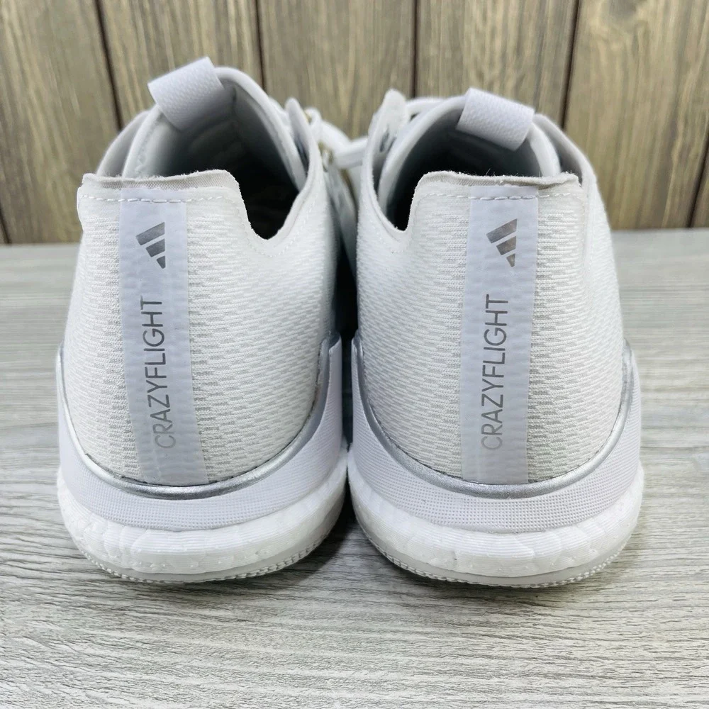Adidas Crazyflight Volleyball Shoes White Silver Grey IG3970 Womens Size: 8.5 - Picture 13 of 16